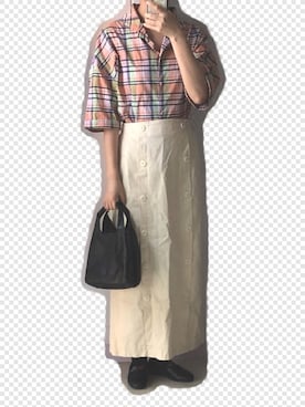 「Samansa Mos2 blue（サマンサモスモスブルー）のアイテム（ローファー）」を使った、nnnowearさん（レディース・158cm）の秋コーディネート