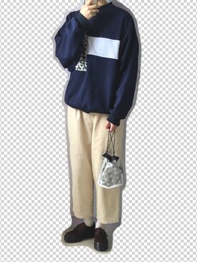 「LOWRYS FARM（ローリーズファーム）のアイテム（ポーチ）」を使った、nnnowearさん（レディース・158cm）の冬コーディネート