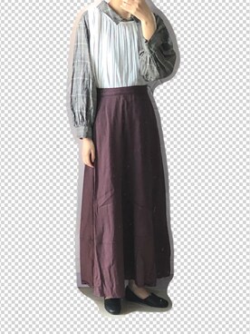 「Samansa Mos2 blue（サマンサモスモスブルー）のアイテム（ローファー）」を使った、nnnowearさん（レディース・158cm）の春コーディネート