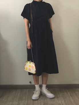 「SCROLLのアイテム」を使った、nnnowearさん（レディース・158cm）の夏コーディネート
