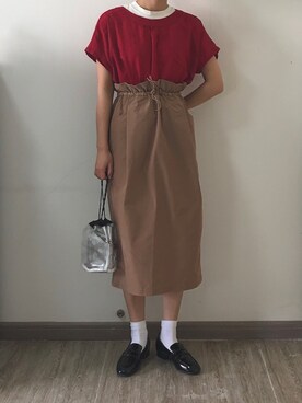 「LOWRYS FARM（ローリーズファーム）のアイテム（ポーチ）」を使った、nnnowearさん（レディース・158cm）の夏コーディネート