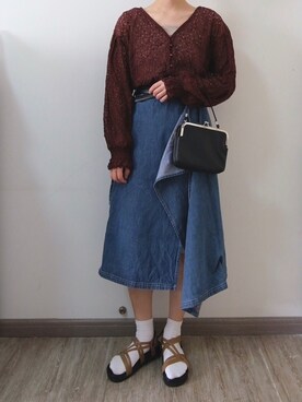 「LEPSIM（レプシィム）のベルトアツゾコサンダル　790591（サンダル）」を使った、nnnowearさん（レディース・158cm）の春コーディネート