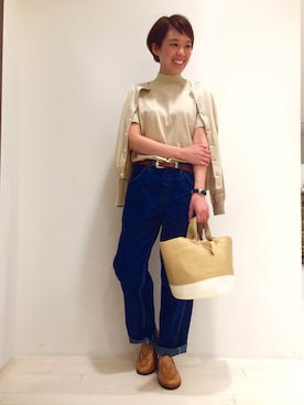 「CHAMULA（チャムラ）のアイテム」を使った、うまもちさん（レディース・162cm）の春コーディネート
