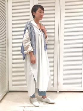 「unfil」｜「アイテム（シャツワンピース）」を使った、うまもちさん（レディース・162cm）の冬コーディネート