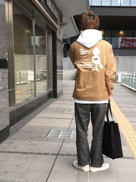 「アイテム（ナイロンジャケット）」を使った、HIDEOUTさん（メンズ・175cm・30代）の冬コーディネート