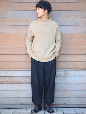 「marka（マーカ）の【marka】タックワイドパンツ（その他パンツ）」を使った、kyoheyさん（メンズ・178cm）の秋コーディネート