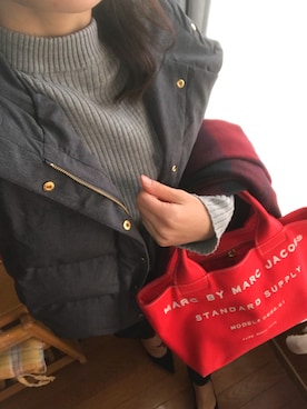 「ニコアンド」｜「アイテム（ダウンベスト）」を使った、きょんさん（レディース・159cm）の冬コーディネート