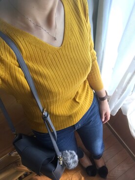 「Daniel Wellington（ダニエルウェリントン）の【Daniel Wellington】レザーバンド３６ＭＭ（アナログ腕時計）」を使った、きょんさん（レディース・159cm）の秋コーディネート