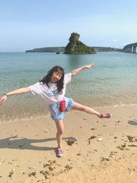 「MARC JACOBS（マークジェイコブス）のアイテム（クラッチバッグ）」を使った、みほちんさん（レディース・149cm）の春コーディネート
