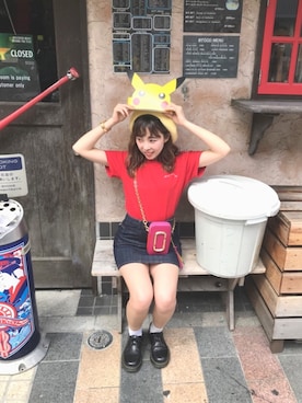 「MARC JACOBS（マークジェイコブス）のアイテム（クラッチバッグ）」を使った、みほちんさん（レディース・149cm）の春コーディネート
