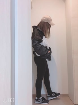 「KANGOL（カンゴール）のアイテム（ナイロンジャケット）」を使った、kari✴︎さん（レディース・162cm）の秋コーディネート