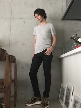 「アイテム（家具、ブラウン系）」を使った、shinjiさん（メンズ・179cm）の夏コーディネート
