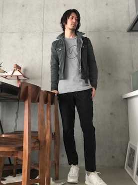 「DRIES VAN NOTEN（ドリスヴァンノッテン）のアイテム（デニムジャケット）」を使った、shinjiさん（メンズ・179cm）の秋コーディネート