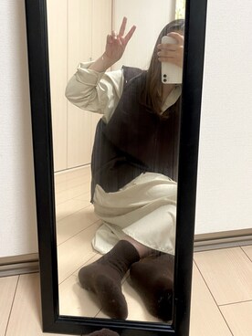 「Te chichi TERRASSE（テチチテラス）のアイテム（シャツワンピース）」を使った、Yukaさん（レディース・158cm）の秋コーディネート