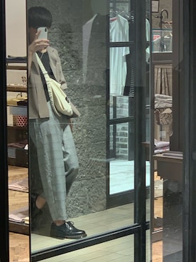 「KANGOL（カンゴール）の▽WEB限定 KANGOL/カンゴール 別注 リラックスオープンカラーシャツ(1/2スリーブ)（シャツ/ブラウス、ベージュ系）」を使った、んんさん（メンズ・171cm）の夏コーディネート