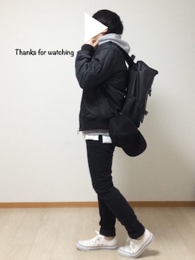 「GU（ジーユー）の（GU）スキニーフィットジーンズ（MEN ⁄ ジーンズ）」を使った、tenさん（メンズ・168cm）の冬コーディネート