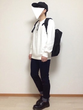 「GU（ジーユー）の（GU）スキニーフィットジーンズ（MEN ⁄ ジーンズ）」を使った、tenさん（メンズ・168cm）の春コーディネート