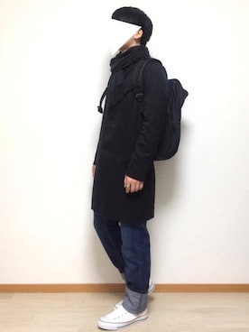 「リング」｜「アイテム（チェスターコート）」を使った、tenさん（メンズ・170cm）の春コーディネート