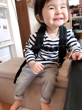 「FITH（フィス）のアイテム（バッグ）」を使った、NOLU.(ノル)さん（キッズ・70cm）の秋コーディネート