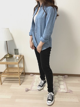 「PETIT BATEAU（プチバトー）のアイテム（キャミソール）」を使った、nanaさん（レディース・156cm）の夏コーディネート