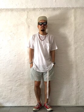 「nonnative（ノンネイティブ）のアイテム（アクセサリー）」を使った、T-9さん（メンズ・164cm）の夏コーディネート