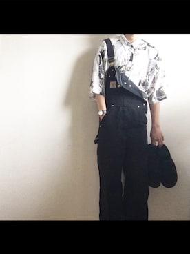 「outfit」｜「アイテム（サロペット/オーバーオール）」を使った、おやたい  さん（メンズ・170cm）の春コーディネート