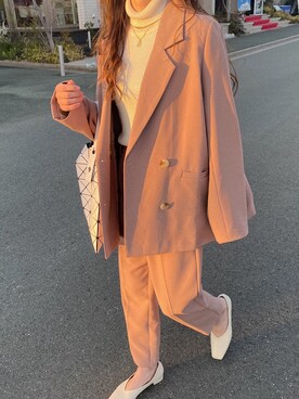 「スクエアトゥ」｜「アイテム（セットアップ）」を使った、YURIさん（レディース・160cm）の春コーディネート