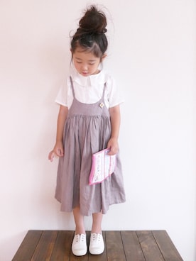 「Handmade（ハンドメイド）のアイテム（ワンピース/ドレス）」を使った、CHIIIICOさん（キッズ・100cm）の夏コーディネート