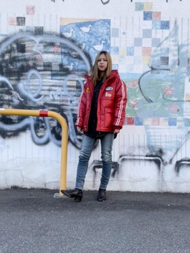 「スキニー」｜「アイテム（ブルゾン）」を使った、hyscocco43さん（メンズ・165cm）の冬コーディネート