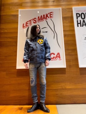 「スキニー」｜「アイテム（ブルゾン）」を使った、hyscocco43さん（メンズ・165cm）の冬コーディネート