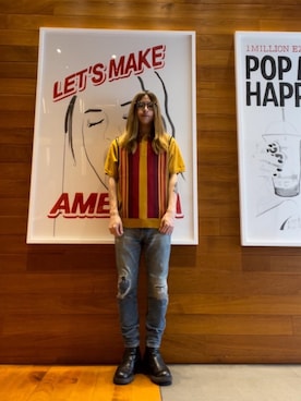 「アイテム（ポロシャツ）」を使った、hyscocco43さん（メンズ・165cm）の春コーディネート