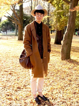「WHILE（ワイル）のアイテム（その他シューズ）」を使った、Nick さん（メンズ・178cm）の冬コーディネート