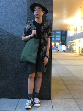 「alohashirt」｜Nick さん（メンズ・178cm）の夏コーディネート