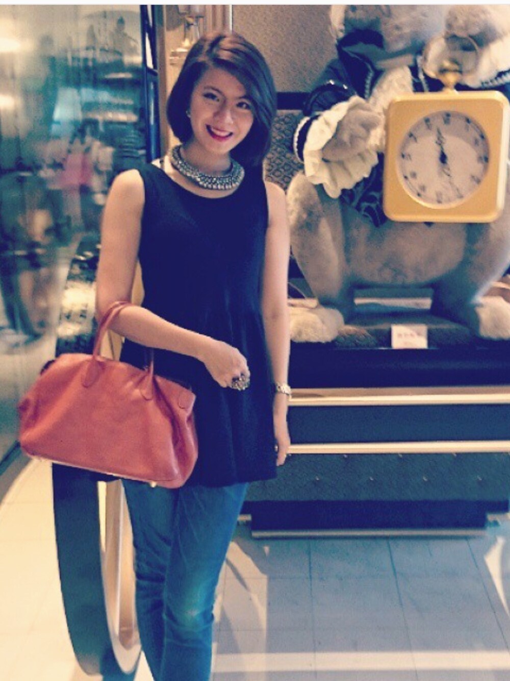 「lady、casual」｜「ALDOのアイテム（リング、ベージュ系）」を使った、Maggie Fuさん（レディース・168cm）の秋コーディネートの1枚目の写真