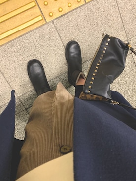 「ランチコーデ」｜「アイテム（ジャケット/アウター）」を使った、saraさん（レディース・159cm）の冬コーディネート