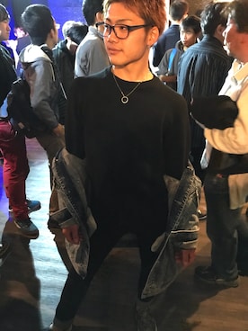 「SHAREEF（シャリーフ）のアイテム（デニムジャケット）」を使った、らむさん（メンズ・174cm）の秋コーディネート