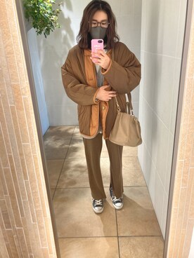 「お買い物」｜「アイテム（ジャケット/アウター）」を使った、miyさん（レディース・163cm）の冬コーディネート