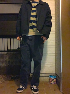 「Dickies（ディッキーズ）のアイテム（その他アウター）」を使った、やまざきさん（メンズ・176cm）の秋コーディネート