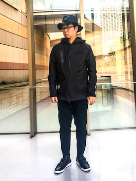 「The DUFFER of ST.GEORGE（ザダファーオブセントジョージ）のアイテム（ナイロンジャケット）」を使った、ITOMANさん（メンズ・170cm）の冬コーディネート