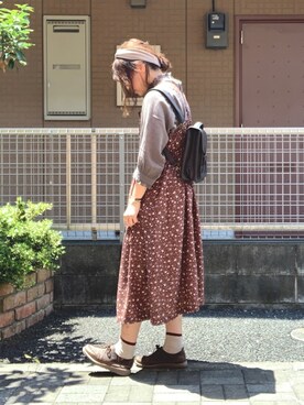 「Samansa Mos2 blue（サマンサモスモスブルー）のアイテム（バックパック/リュック）」を使った、あいなまさん（レディース・161cm）の夏コーディネート
