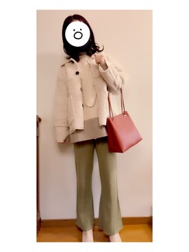 「UNE MANSION（ユヌマンション）のアイテム（その他アウター）」を使った、k✳︎mさん（レディース・157cm）の冬コーディネート