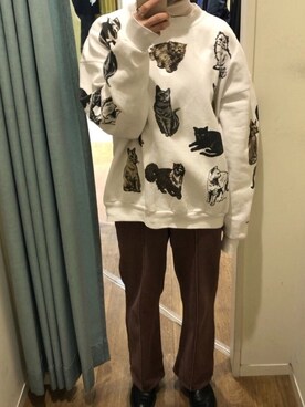 「ネコ」｜「アイテム（ブーツ）」を使った、ぷりんさん（レディース・156cm）の冬コーディネート