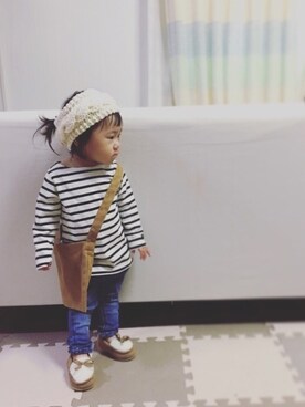 「handmade」｜「アイテム（モカシン/デッキシューズ）」を使った、riiikaaa＊さん（キッズ・70cm）の秋コーディネート