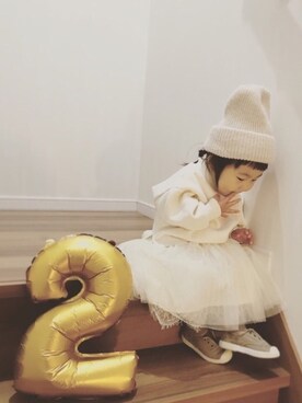 「HBD」｜riiikaaa＊さん（キッズ・80cm）の春コーディネート