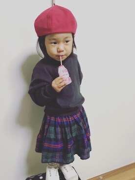 「handmade」｜「アイテム（ハンチング/ベレー帽）」を使った、riiikaaa＊さん（キッズ・80cm）の秋コーディネート