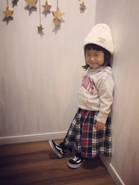 「handmade」｜「アイテム（ニットキャップ/ビーニー）」を使った、riiikaaa＊さん（キッズ・80cm）の冬コーディネート
