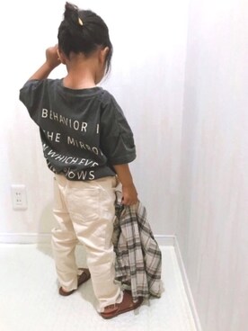 「バックロゴ」｜「アイテム（サンダル）」を使った、riiikaaa＊さん（キッズ・90cm）の春コーディネート
