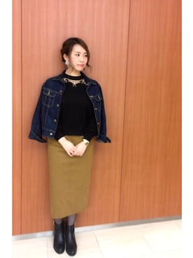 「キャメル」｜「アイテム（ブーティ）」を使った、YUURIさん（レディース・156cm）の秋コーディネート