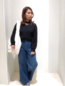 「キャンバストート」｜YUURIさん（レディース・156cm）の冬コーディネート