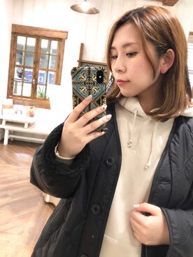 「DISCOAT（ディスコート）のアイテム（ブルゾン）」を使った、YUURIさん（レディース・156cm）の秋コーディネート